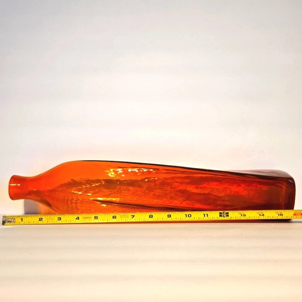 RARE VTG BLENKO Tangerine Twist Glass Decanter & Stopper MCM Artist Wayne Husted - Picture 12 of 13